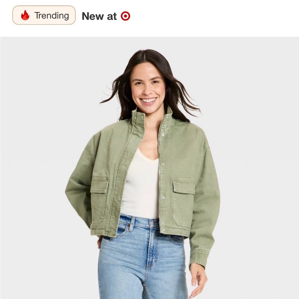 Universal Thread Olive Utility Zip Jacket - sz La… - image 5